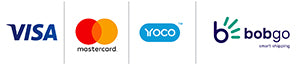 Payment and delivery partners: Visa, Mastercard, Yoco and Bob Go